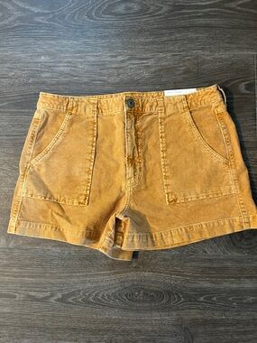 American Eagle Women's Corduroy Utility Shorts in Mustard